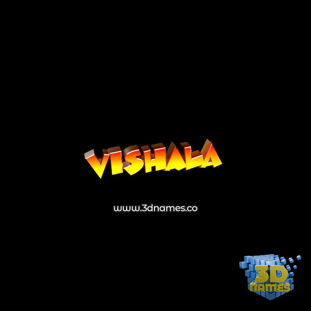 vishala in Black Background style - 3D name wallpaper