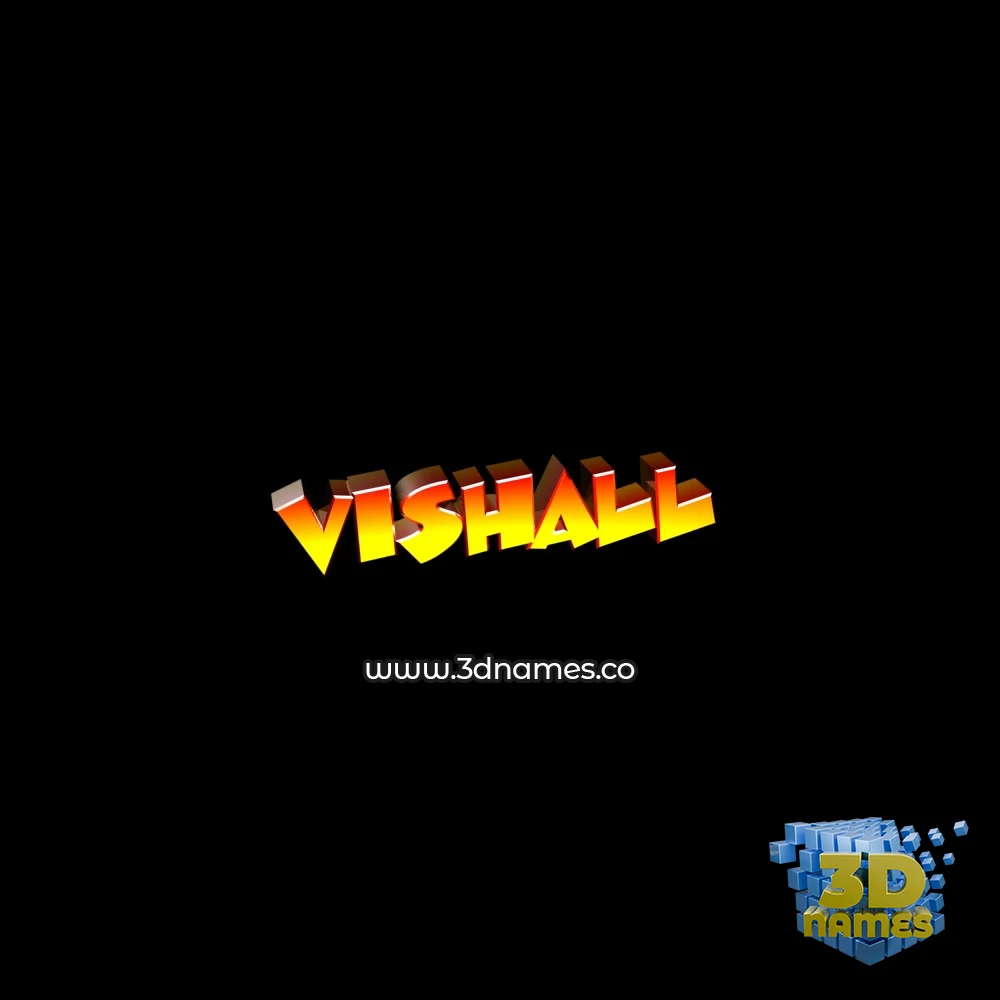 vishall in Black Background style - 3D name wallpaper