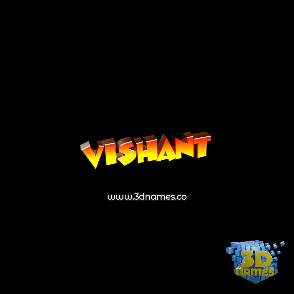 vishant in Black Background style - 3D name wallpaper