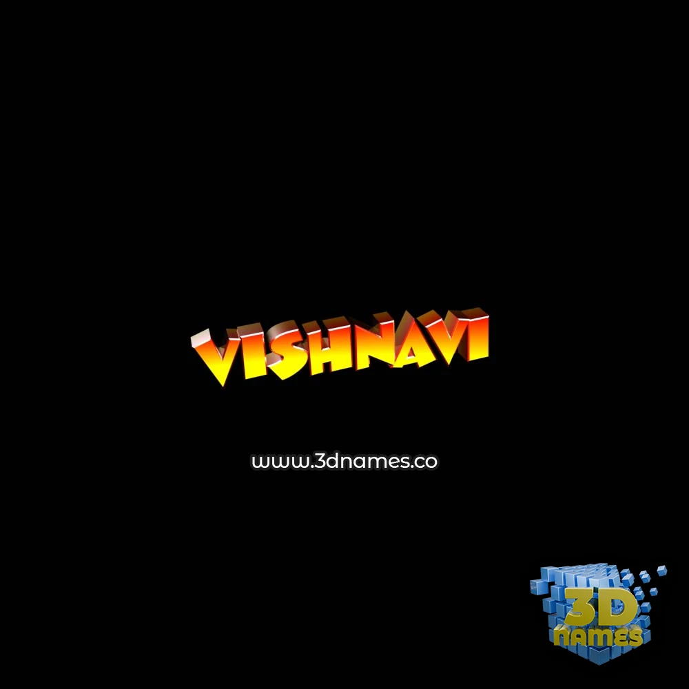 vishnavi in Black Background style - 3D name wallpaper
