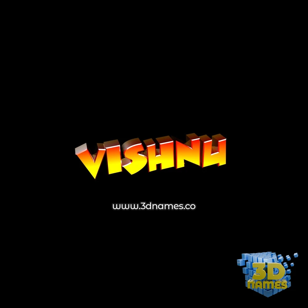 vishnu in Black Background style - 3D name wallpaper
