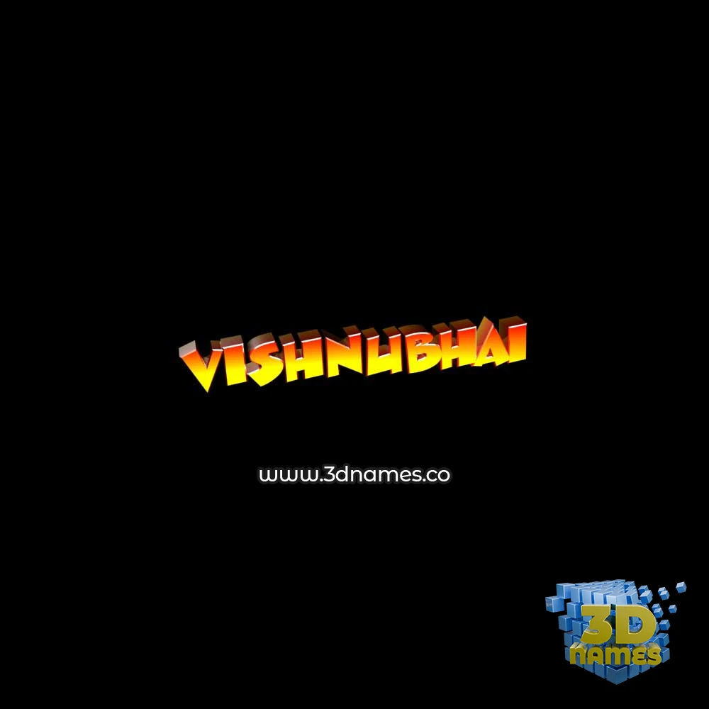 vishnubhai in Black Background style - 3D name wallpaper
