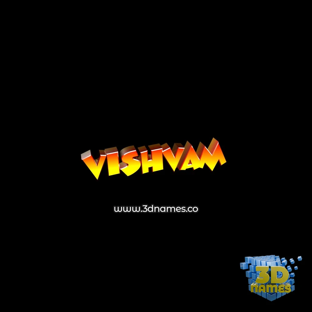 vishvam in Black Background style - 3D name wallpaper