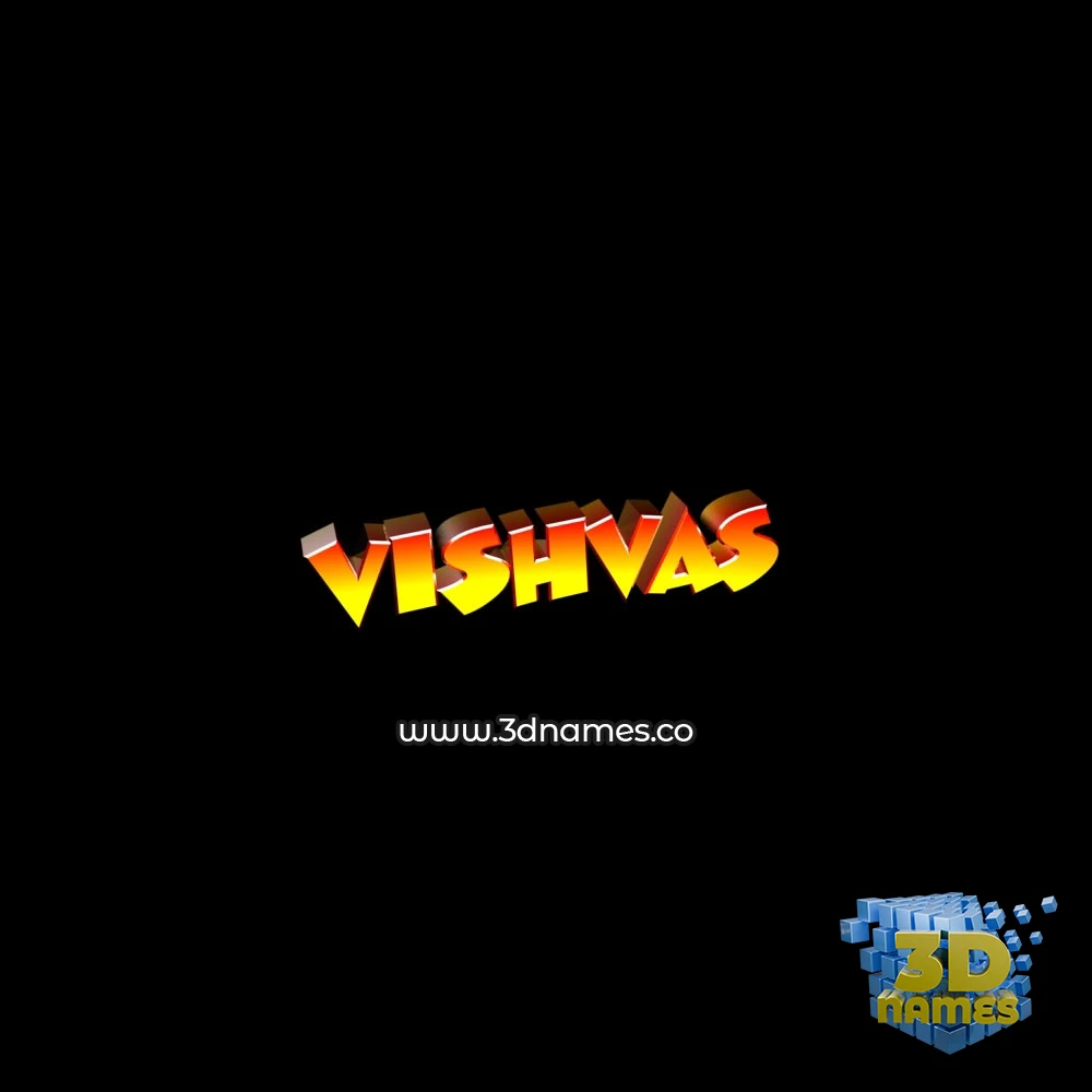 vishvas in Black Background style - 3D name wallpaper