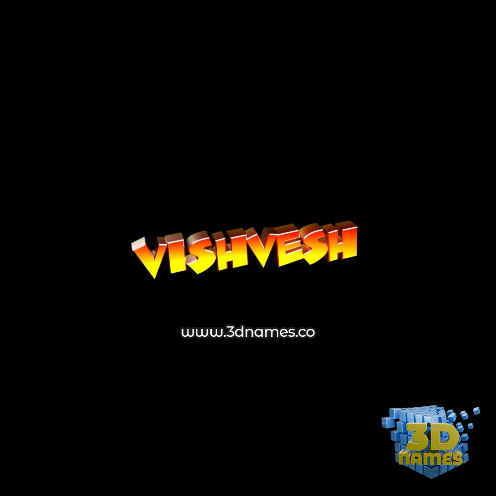 vishvesh in Black Background style - 3D name wallpaper