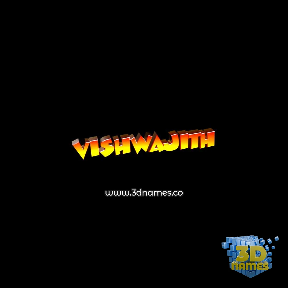 vishwajith in Black Background style - 3D name wallpaper