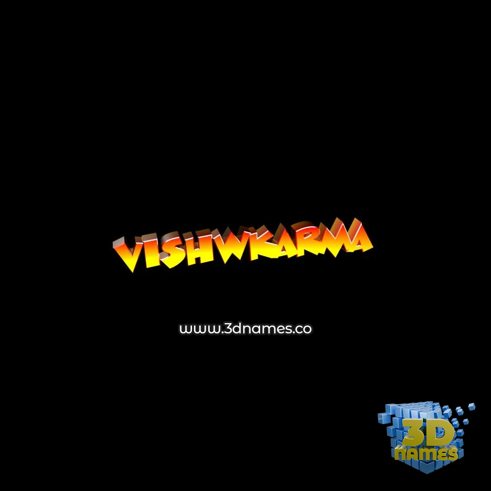 vishwkarma in Black Background style - 3D name wallpaper