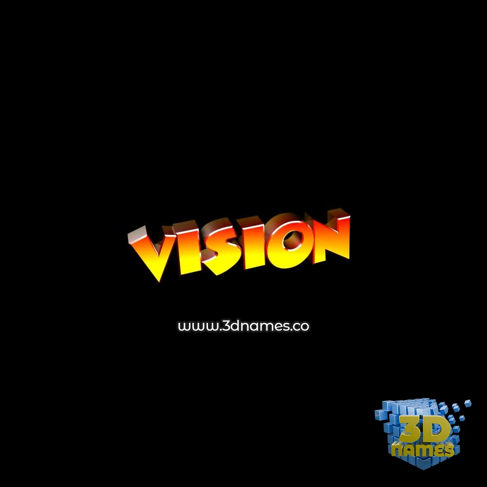 vision in Black Background style - 3D name wallpaper