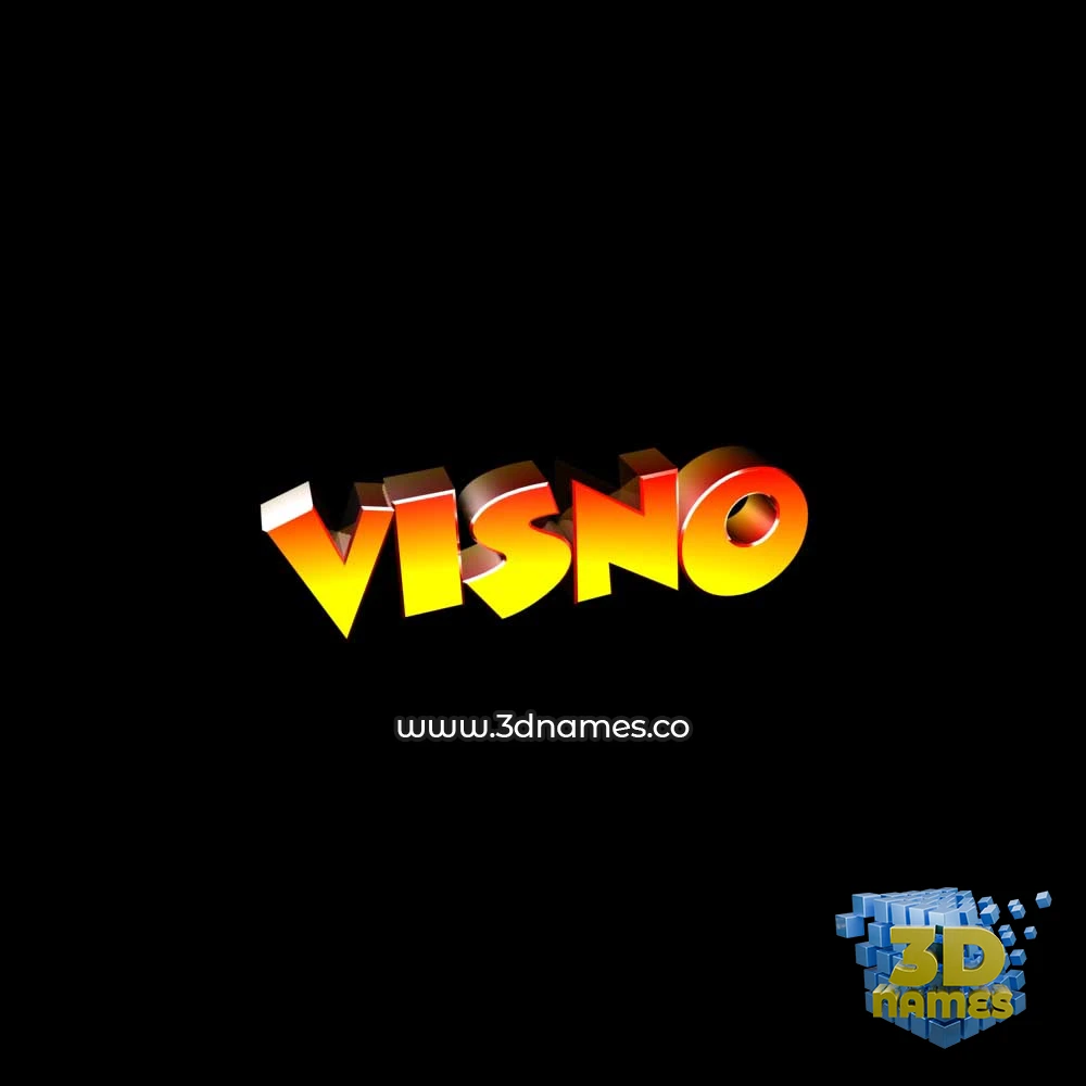 visno in Black Background style - 3D name wallpaper