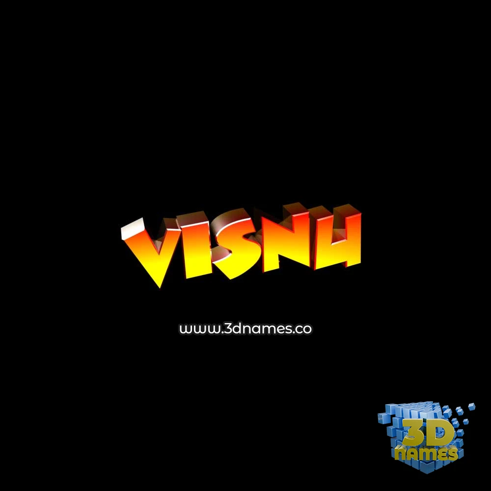 visnu in Black Background style - 3D name wallpaper