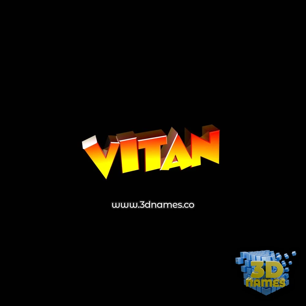 vitan in Black Background style - 3D name wallpaper