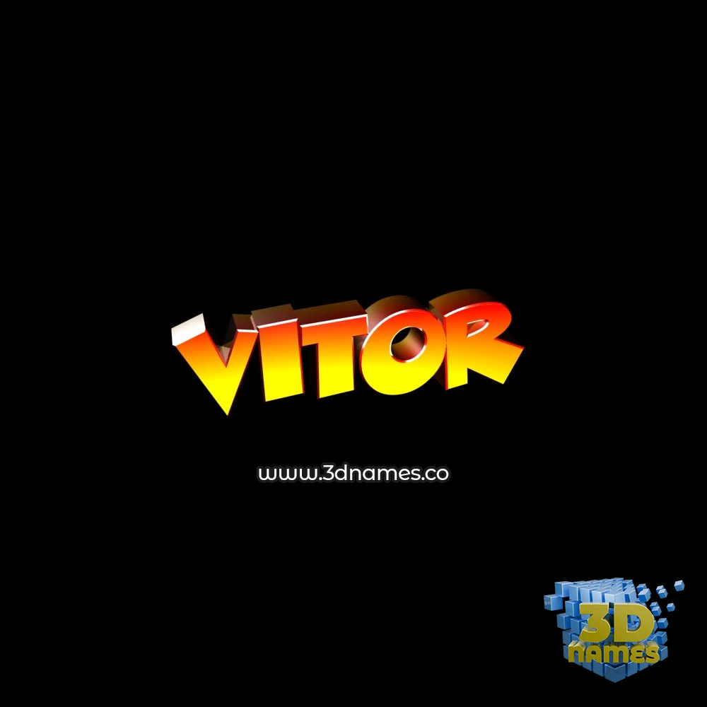 vitor in Black Background style - 3D name wallpaper