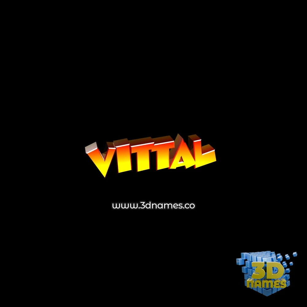 vittal in Black Background style - 3D name wallpaper