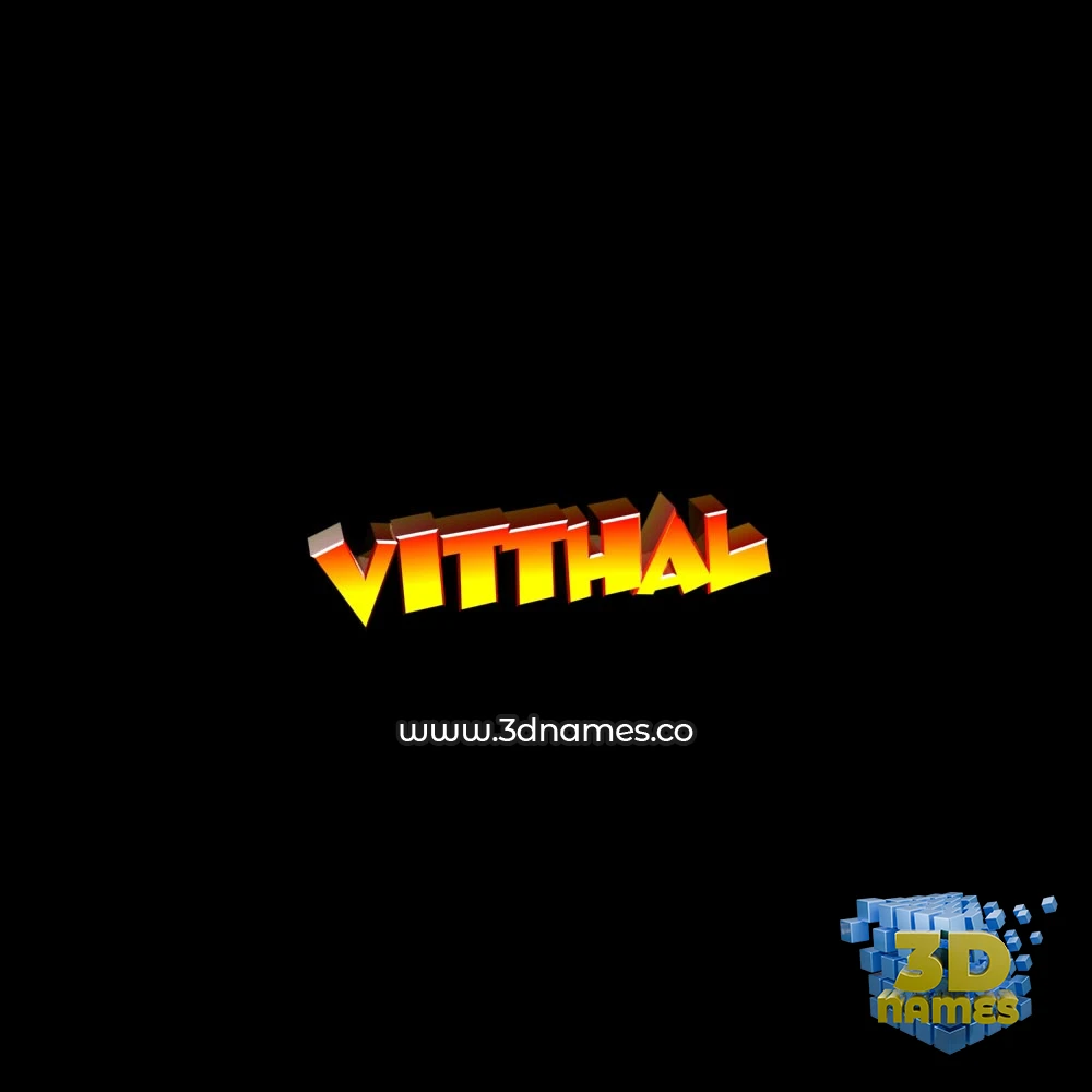 vitthal in Black Background style - 3D name wallpaper