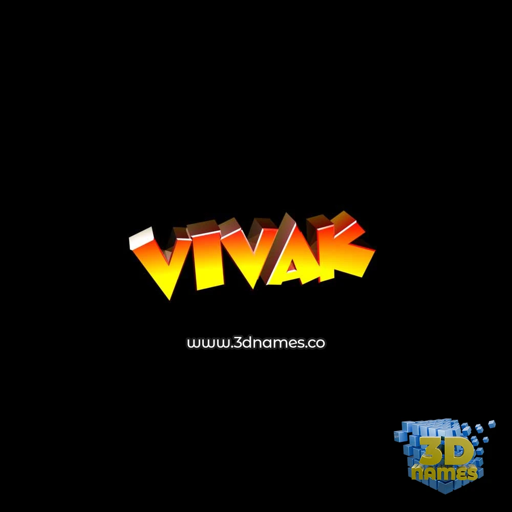 vivak in Black Background style - 3D name wallpaper