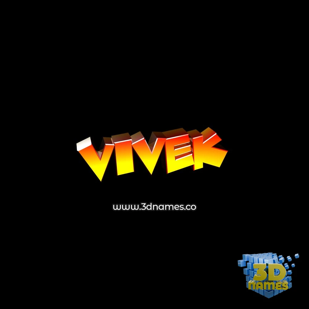 vivek in Black Background style - 3D name wallpaper