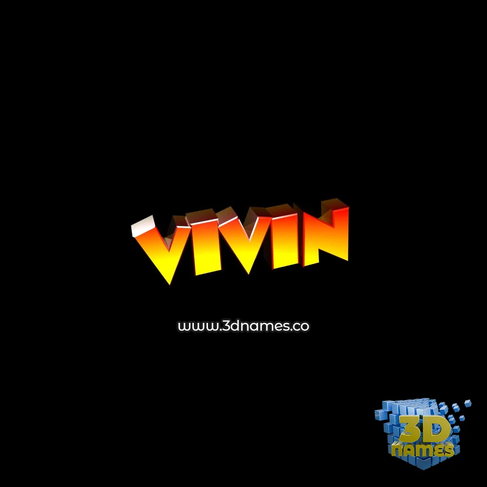 vivin in Black Background style - 3D name wallpaper
