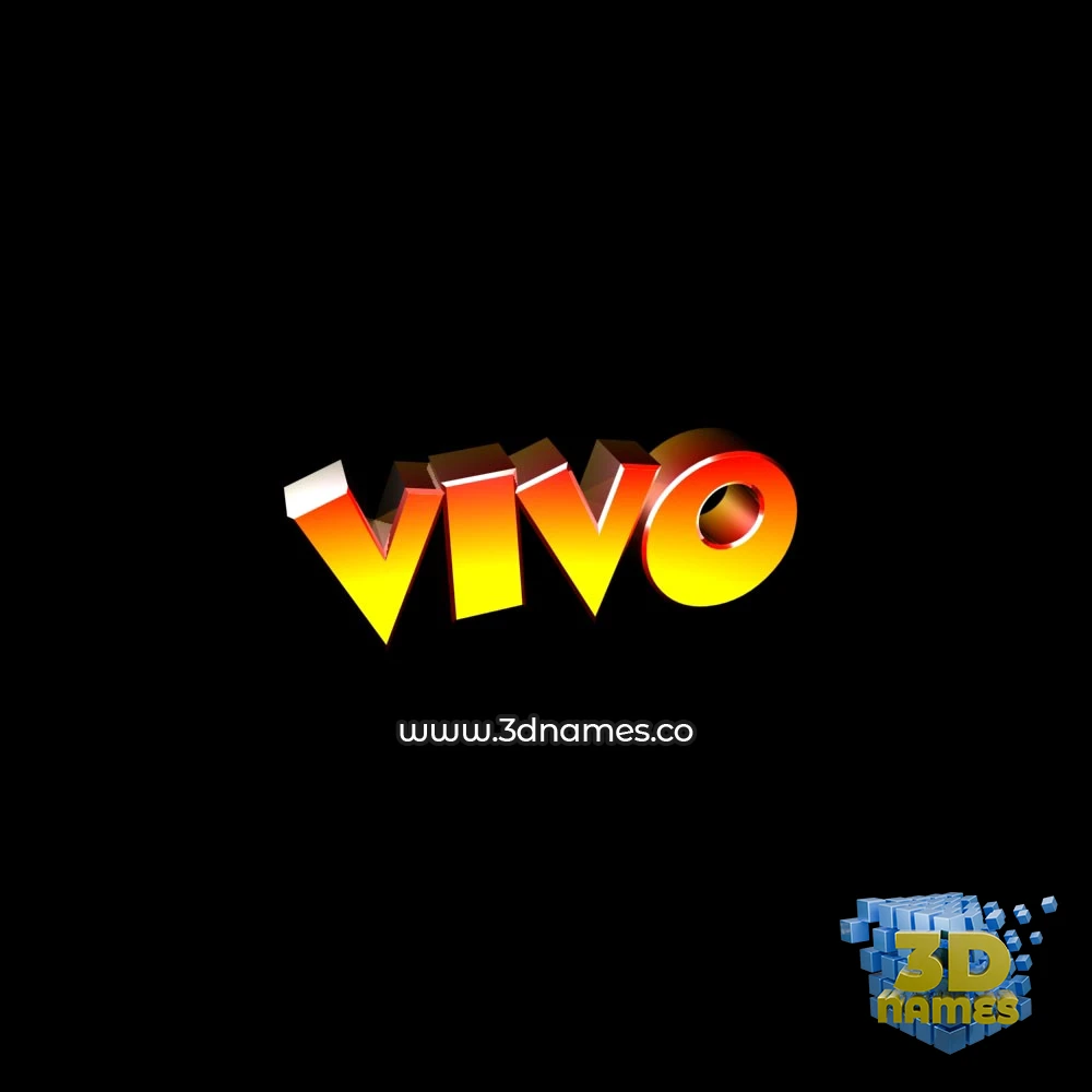 vivo in Black Background style - 3D name wallpaper