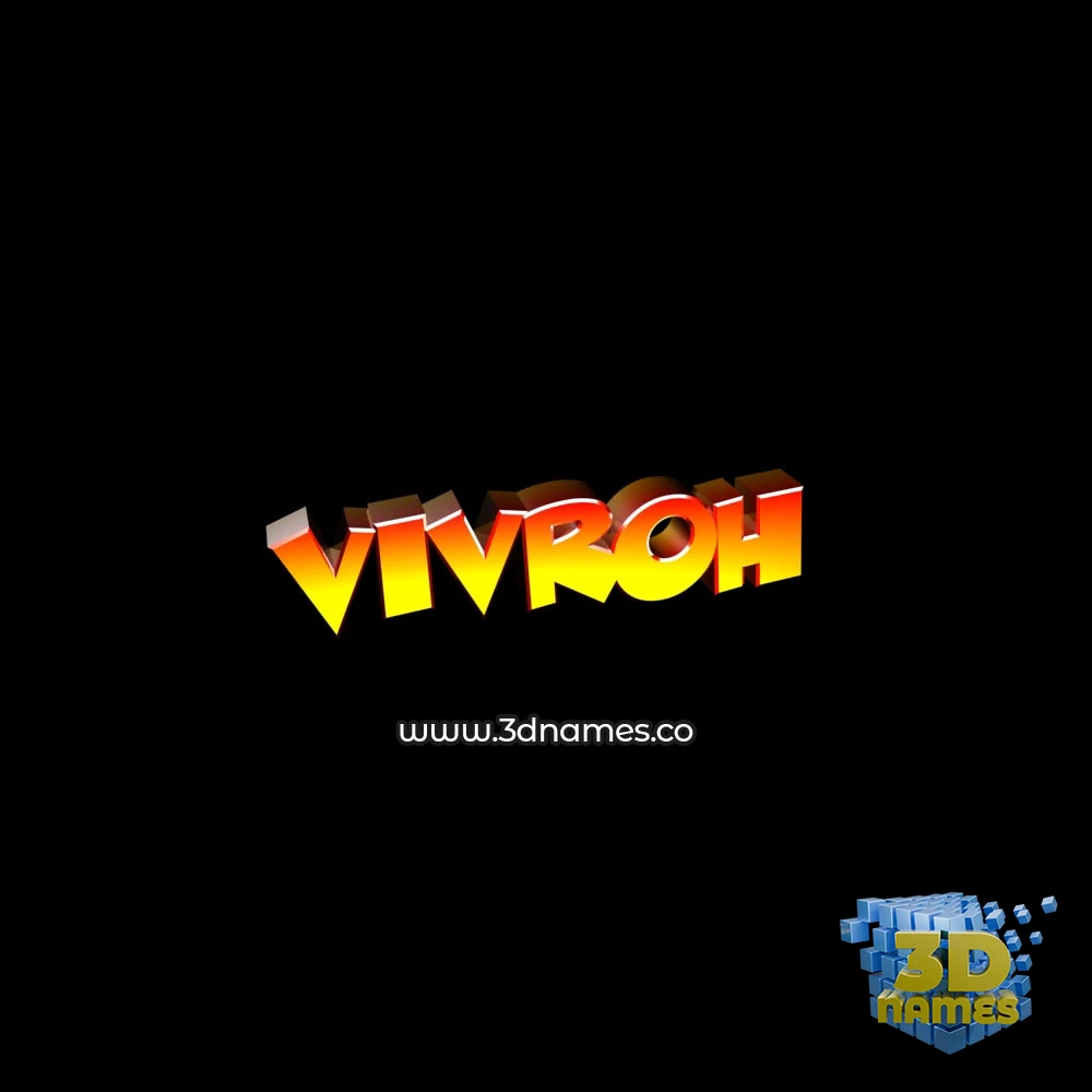 vivroh in Black Background style - 3D name wallpaper