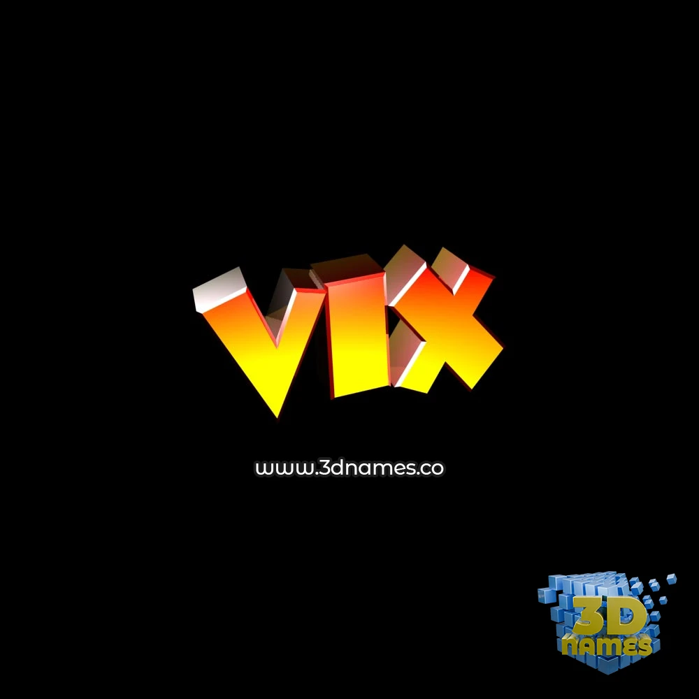 vix in Black Background style - 3D name wallpaper
