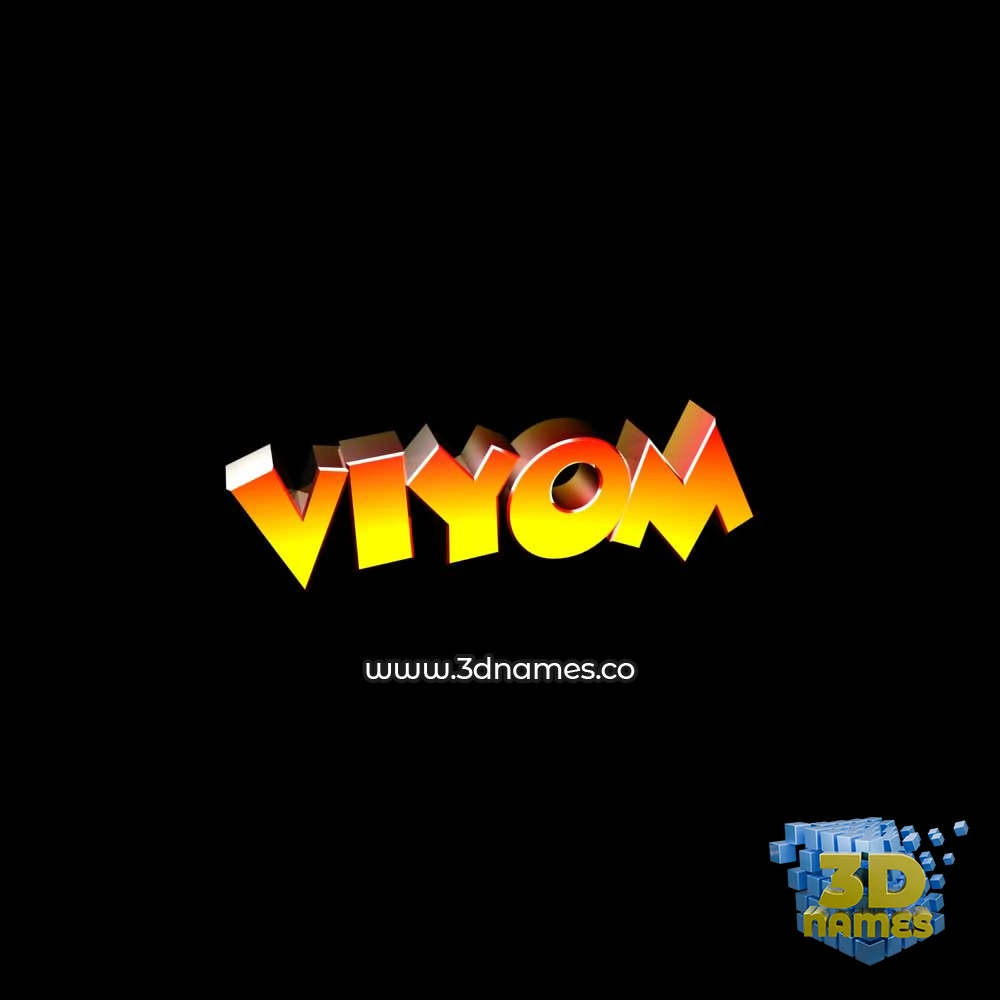viyom in Black Background style - 3D name wallpaper