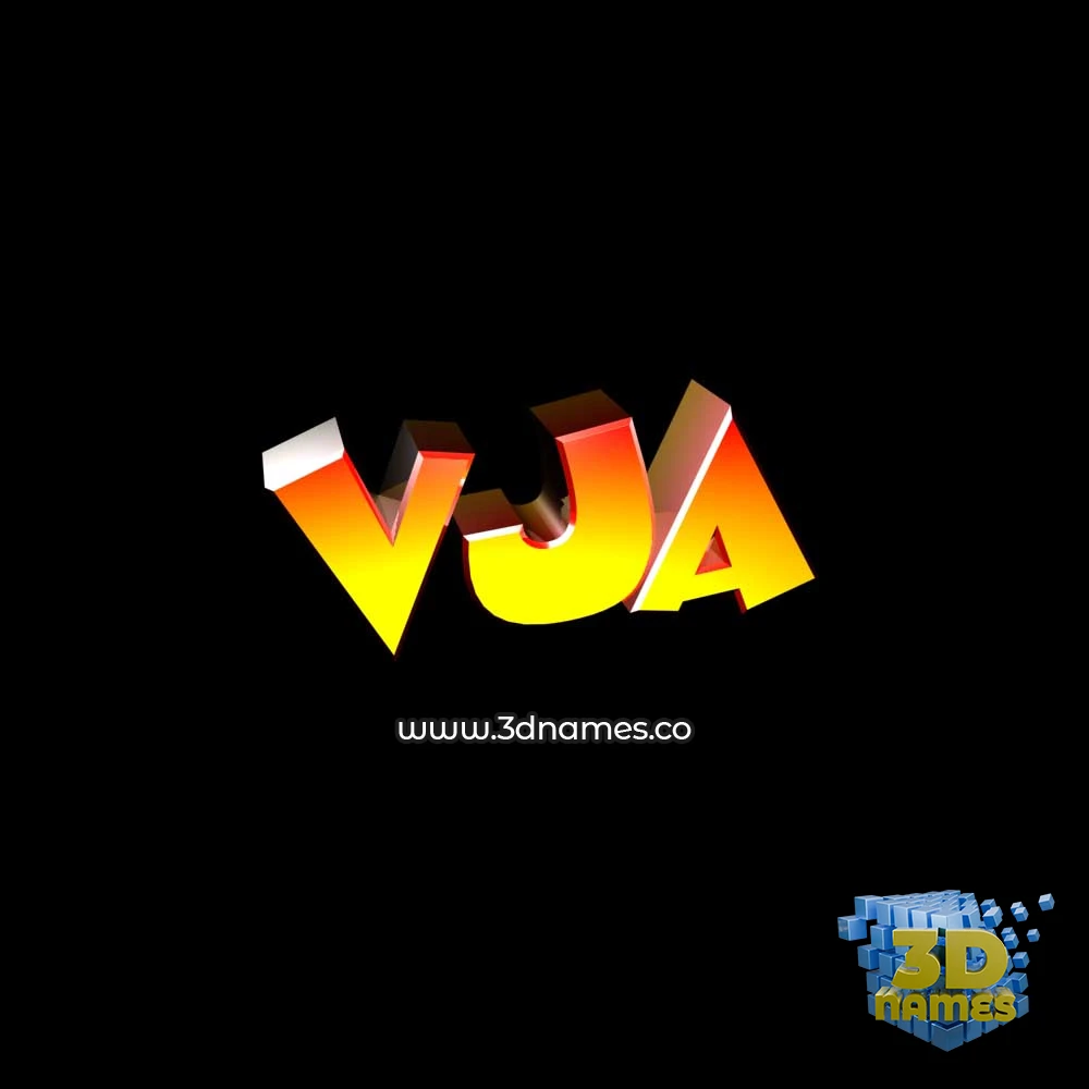 vja in Black Background style - 3D name wallpaper