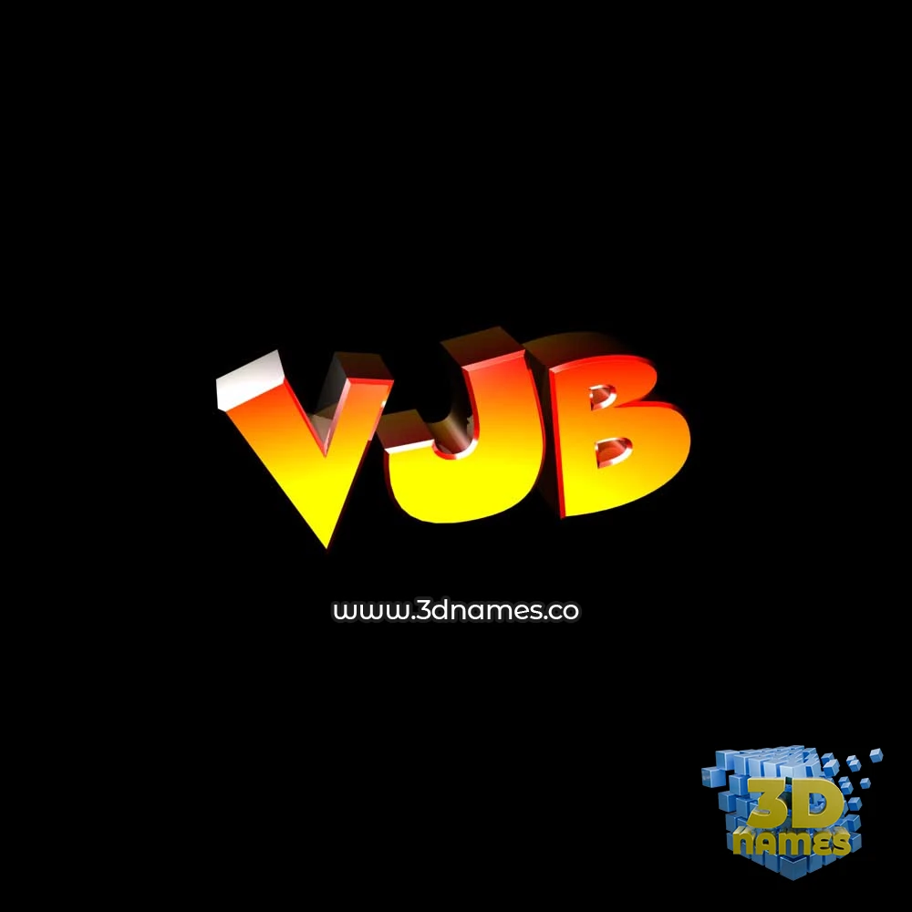 vjb in Black Background style - 3D name wallpaper