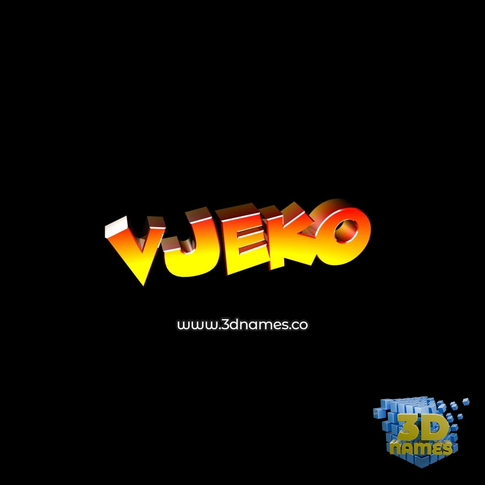 vjeko in Black Background style - 3D name wallpaper
