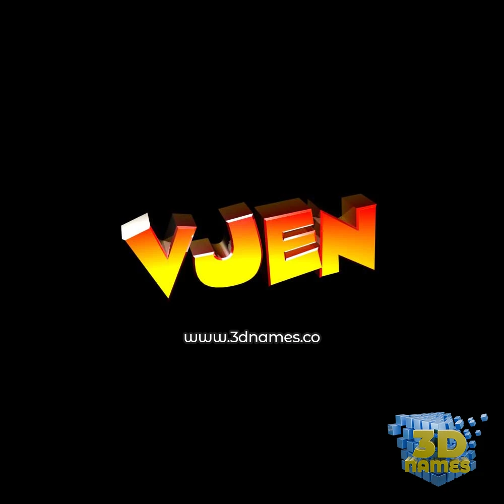 vjen in Black Background style - 3D name wallpaper