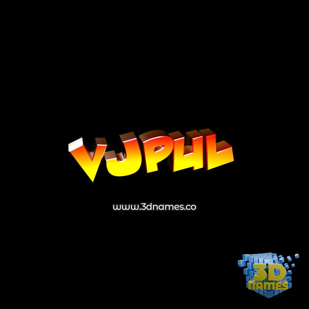 vjpul in Black Background style - 3D name wallpaper