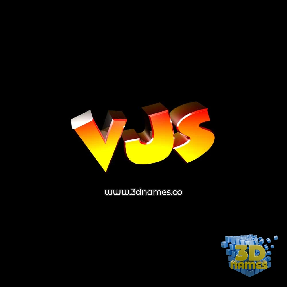 vjs in Black Background style - 3D name wallpaper
