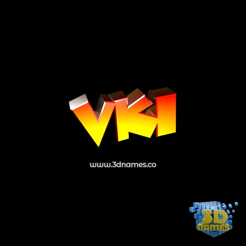 vki in Black Background style - 3D name wallpaper