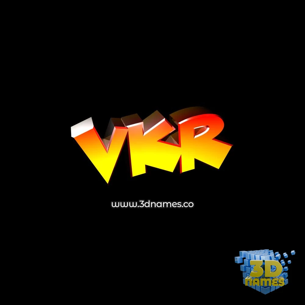 vkr in Black Background style - 3D name wallpaper