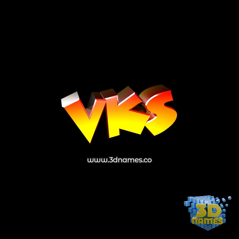 vks in Black Background style - 3D name wallpaper