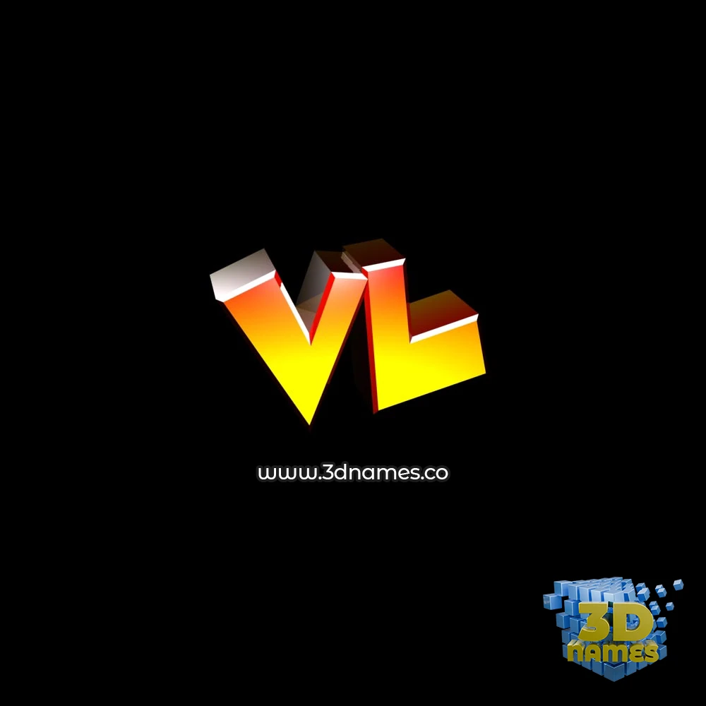 vl in Black Background style - 3D name wallpaper