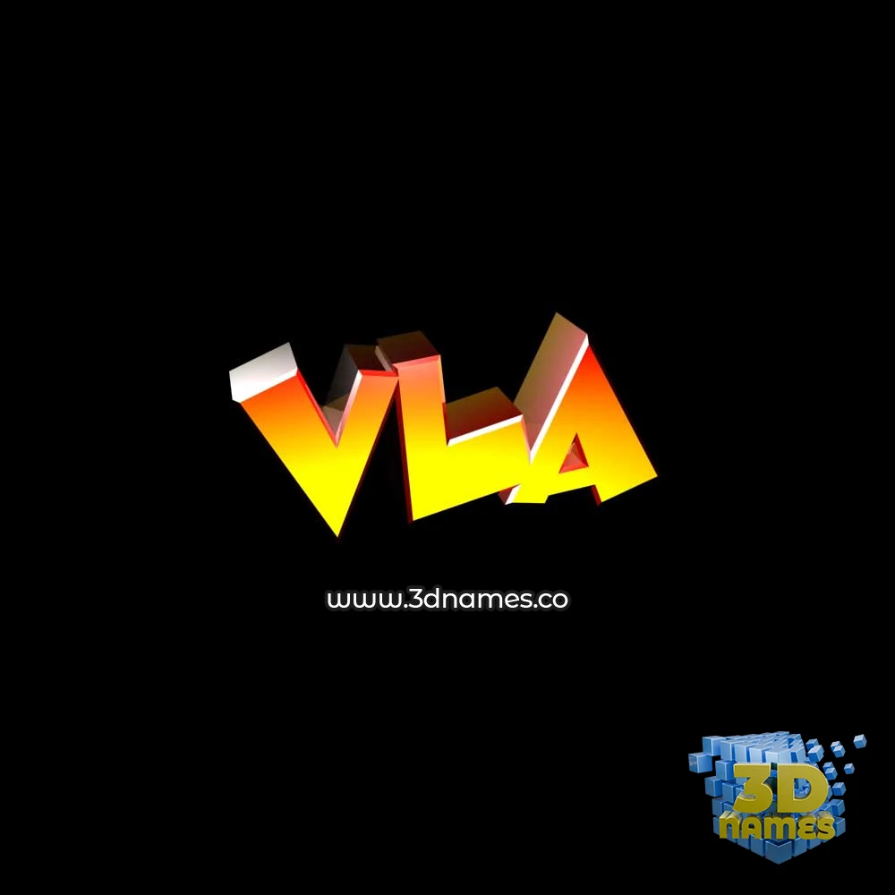 vla in Black Background style - 3D name wallpaper