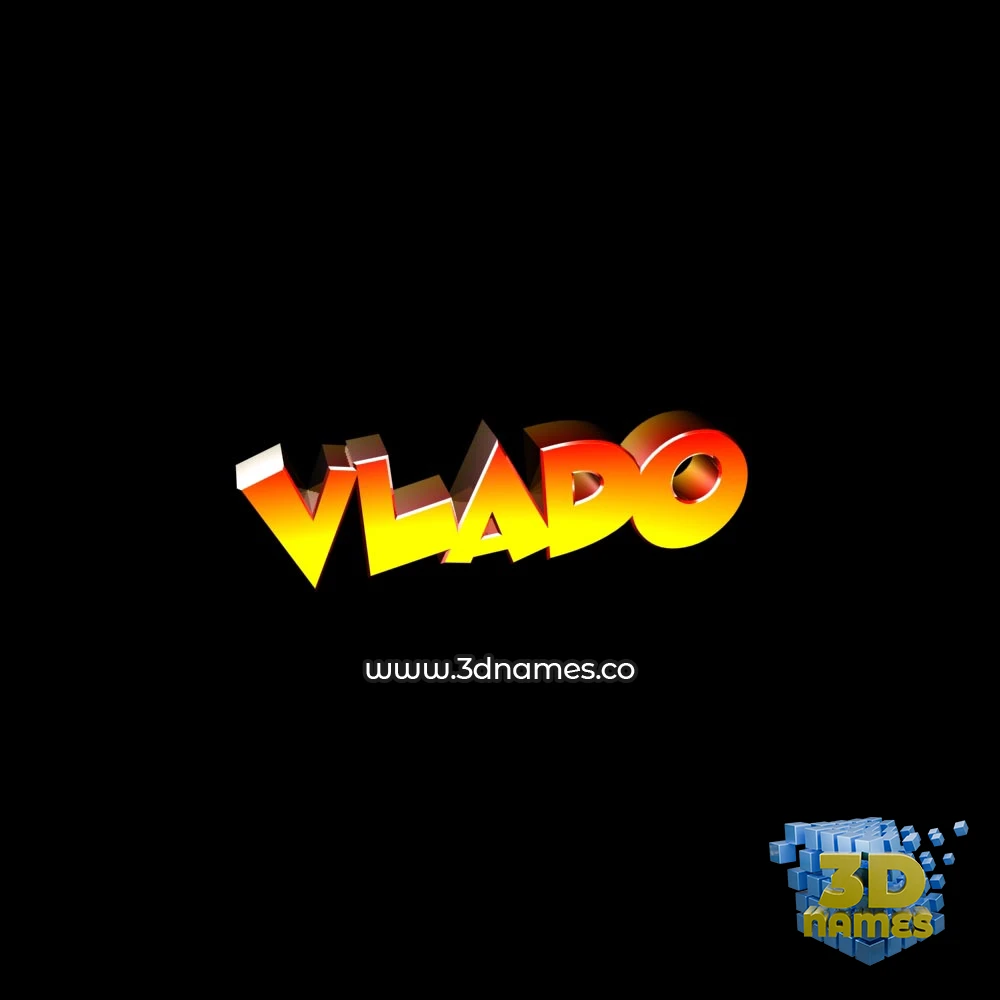 vlado in Black Background style - 3D name wallpaper