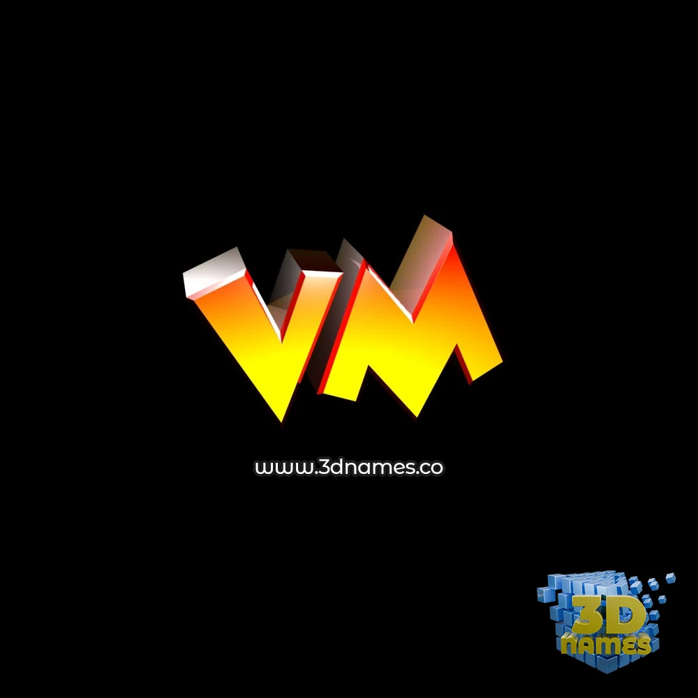 vm in Black Background style - 3D name wallpaper
