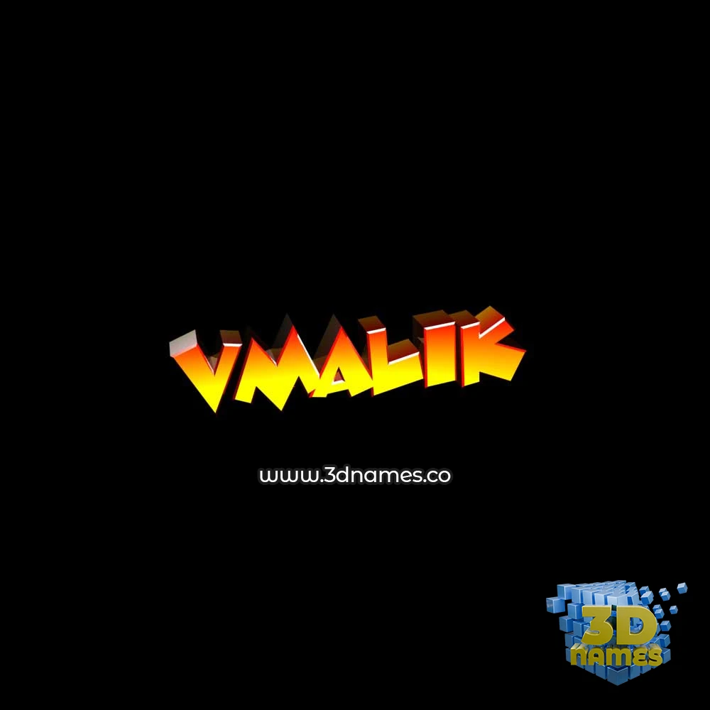 vmalik in Black Background style - 3D name wallpaper