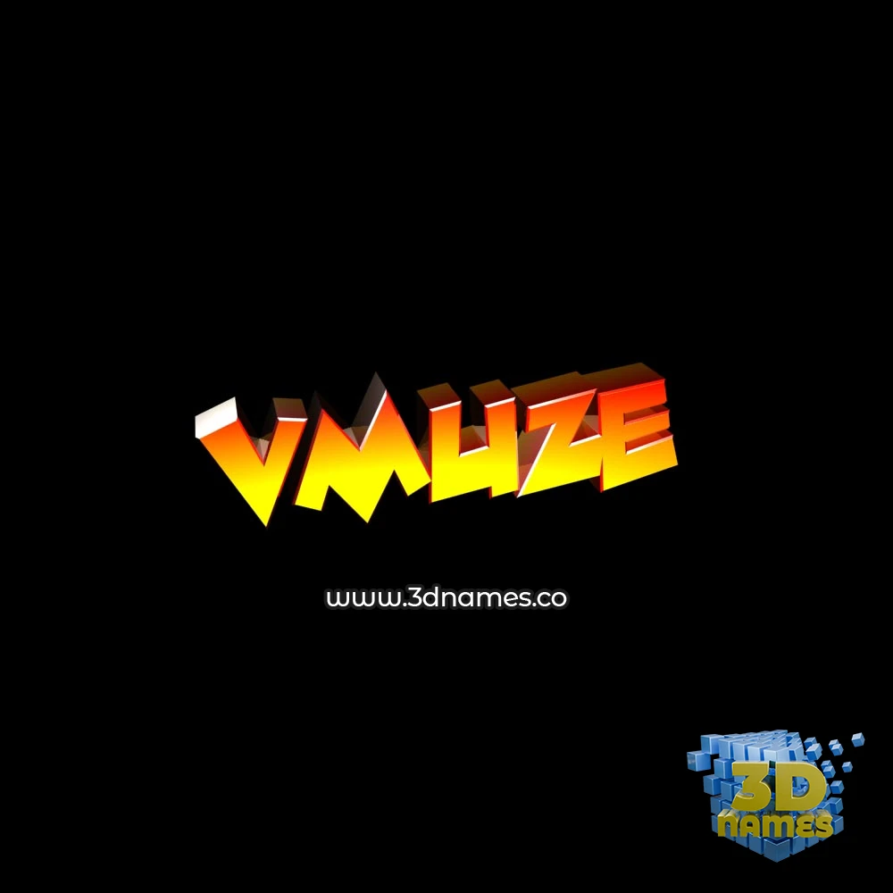 vmuze in Black Background style - 3D name wallpaper