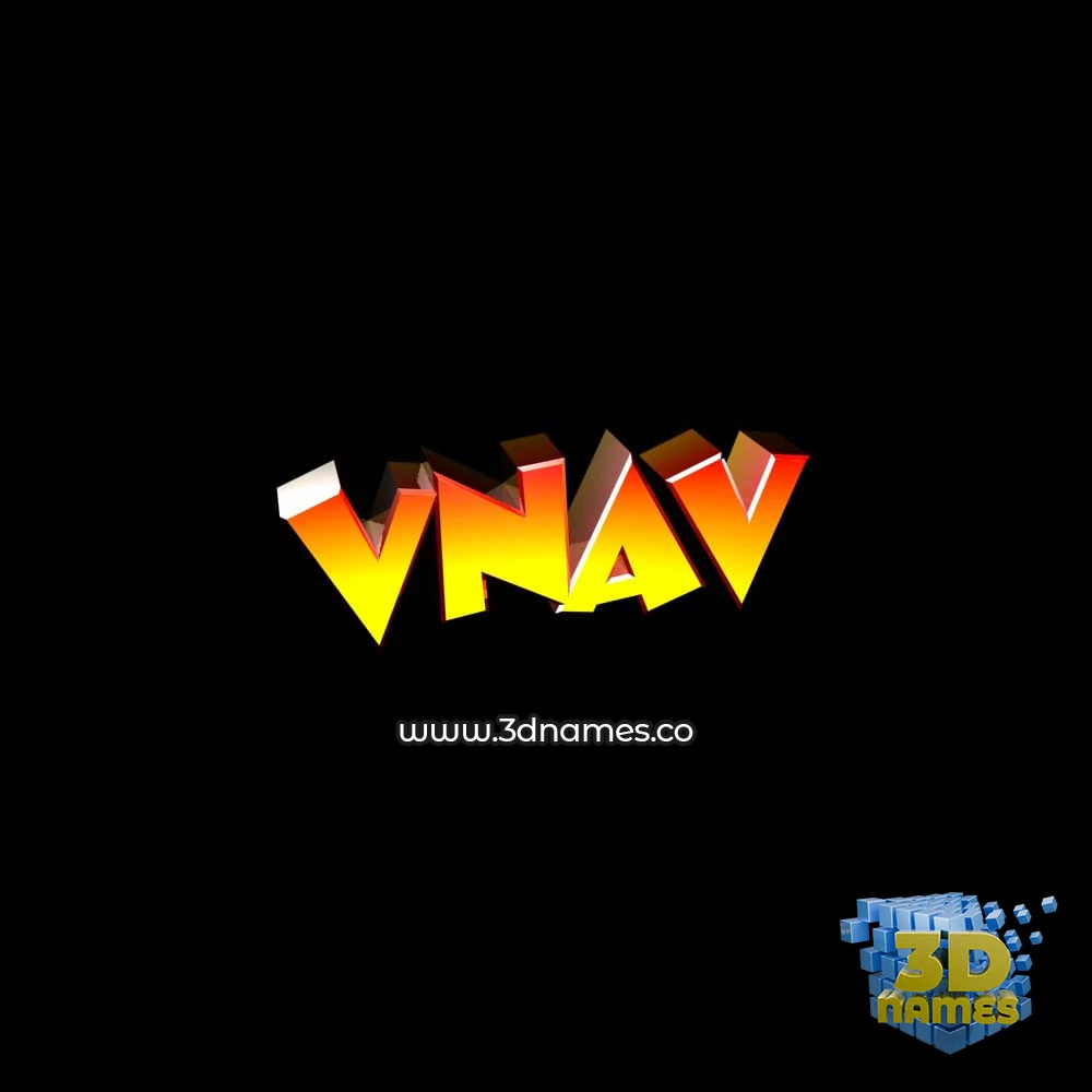 vnav in Black Background style - 3D name wallpaper