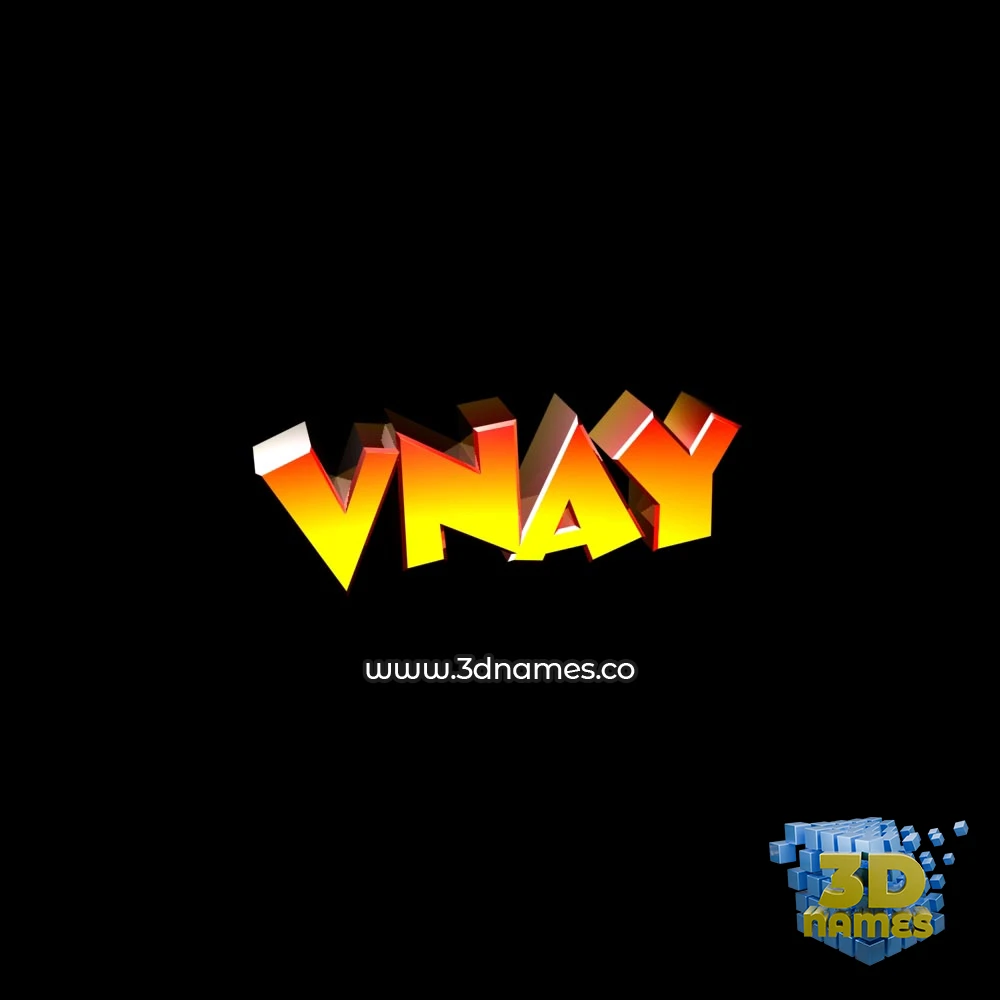 vnay in Black Background style - 3D name wallpaper