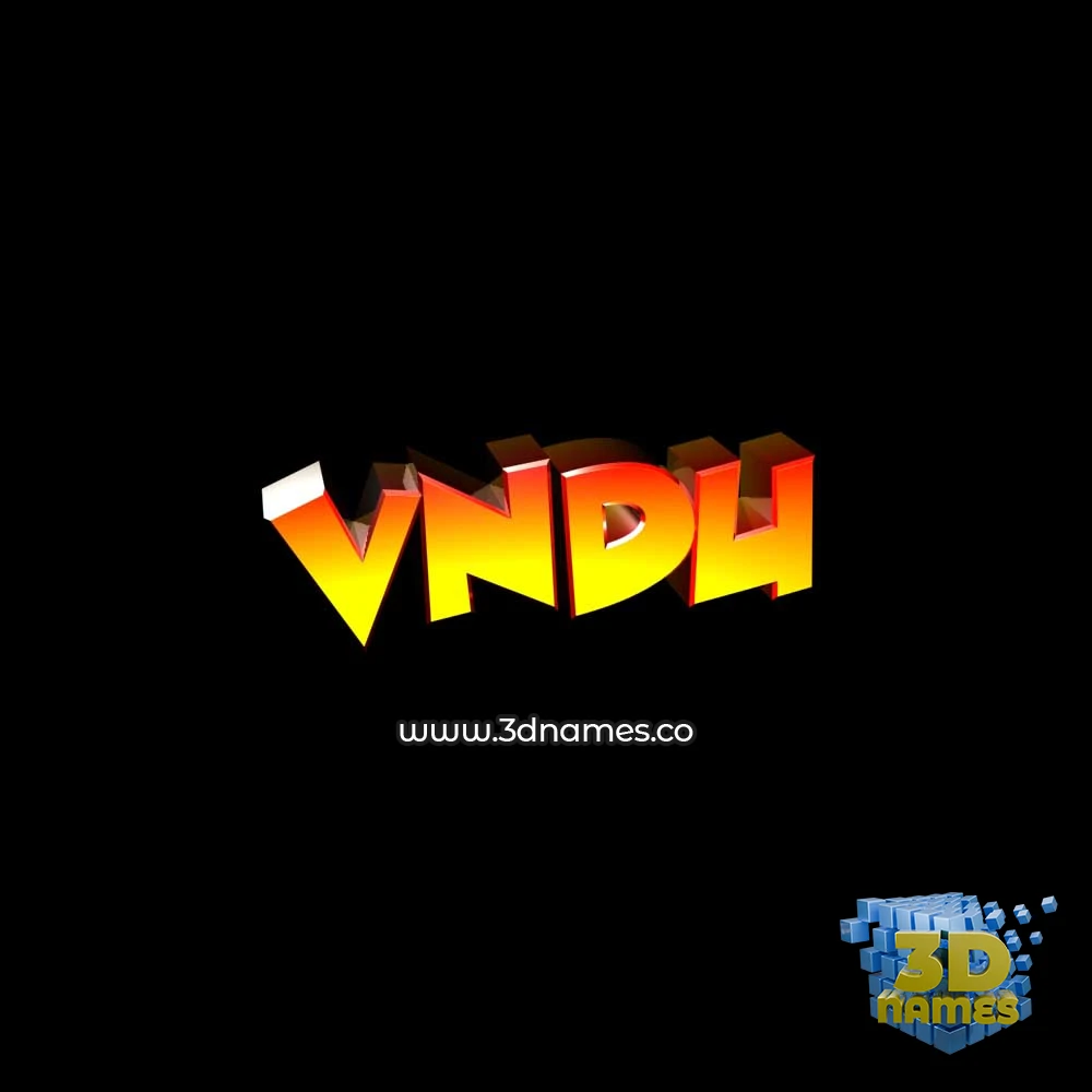 vndu in Black Background style - 3D name wallpaper