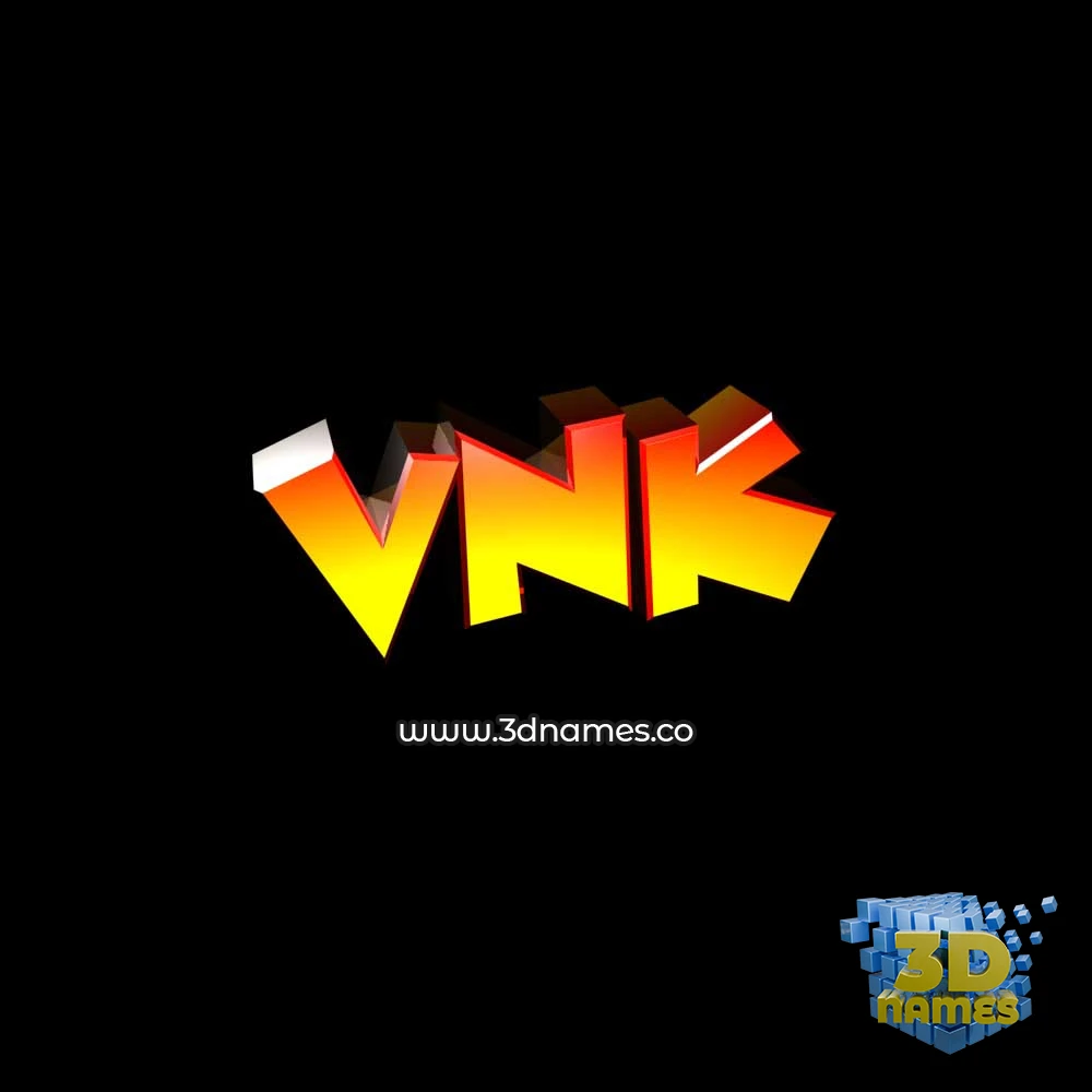 vnk in Black Background style - 3D name wallpaper