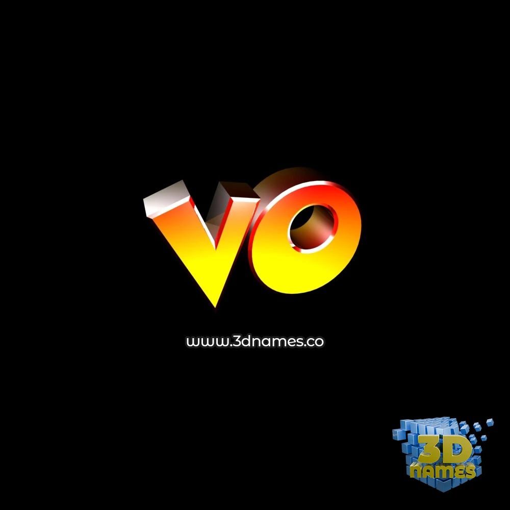 vo in Black Background style - 3D name wallpaper