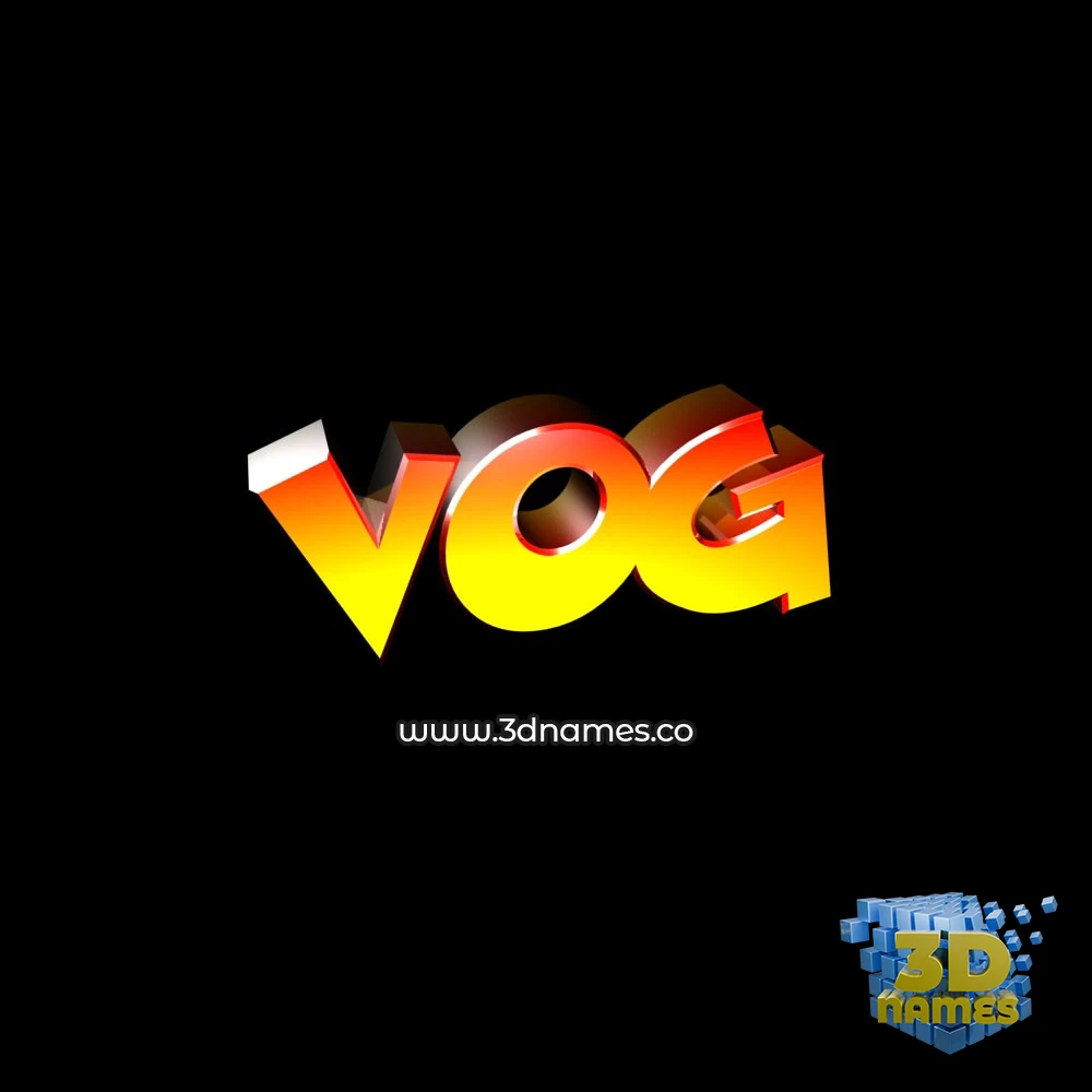 vog in Black Background style - 3D name wallpaper