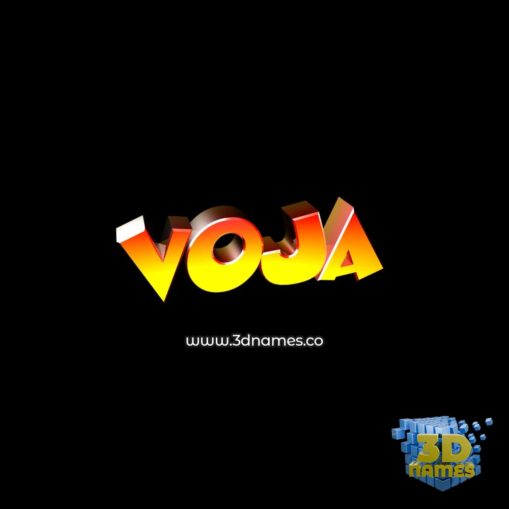 voja in Black Background style - 3D name wallpaper
