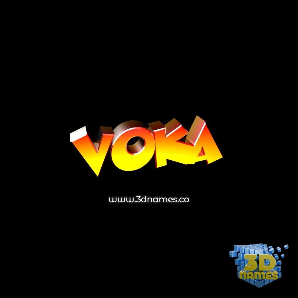 voka in Black Background style - 3D name wallpaper