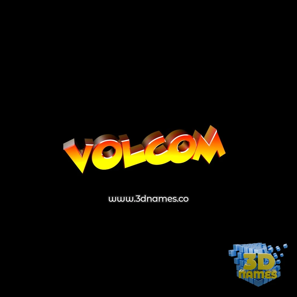 volcom in Black Background style - 3D name wallpaper