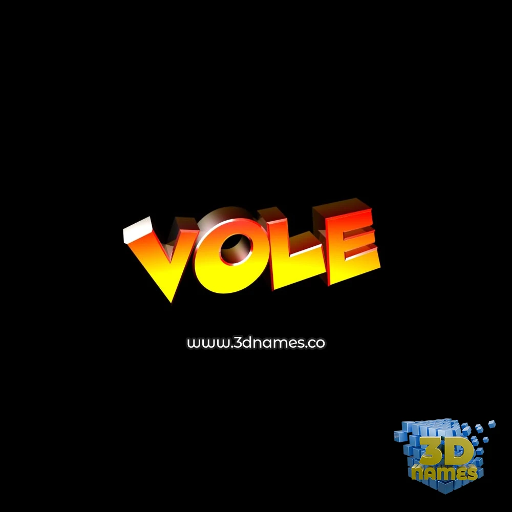 vole in Black Background style - 3D name wallpaper